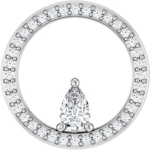 18K White Gold 5.5x3.5 mm Pear Pendant Mounting