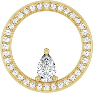 10K Yellow Gold 5.5x3.5 mm Pear Pendant Mounting