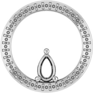 18K White Gold 5.5x3.5 mm Pear Pendant Mounting – image 2