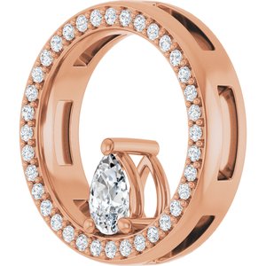 14K Rose Gold 5.5x3.5 mm Pear Pendant Mounting – image 3