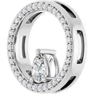 18K White Gold 5.5x3.5 mm Pear Pendant Mounting – image 3