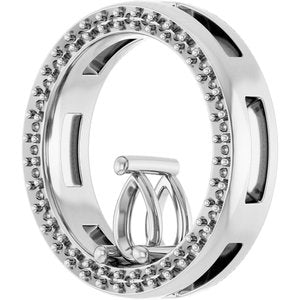 18K White Gold 5.5x3.5 mm Pear Pendant Mounting – image 4