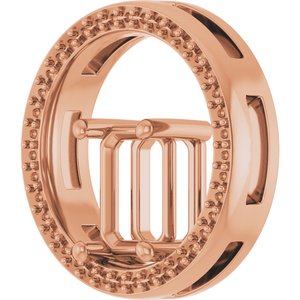 10K Rose Gold 8x6 mm Emerald Pendant Mounting – image 4