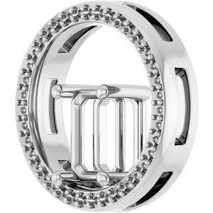 Continuum Sterling Silver 8x6 mm Emerald Pendant Mounting – image 4