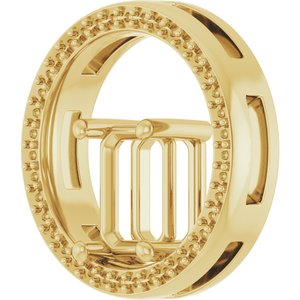 18K Yellow Gold 8x6 mm Emerald Pendant Mounting – image 4