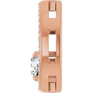 14K Rose Gold 6 mm Round 1/4 CTW Lab-Grown Diamond Semi-Set Pendant – image 5