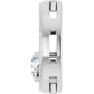 Platinum 6 mm Round 1/4 CTW Lab-Grown Diamond Semi-Set Pendant – image 5