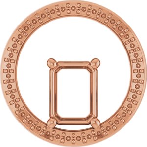 10K Rose Gold 8x6 mm Emerald Pendant Mounting – image 2
