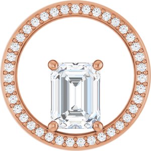 10K Rose Gold 8x6 mm Emerald Pendant Mounting