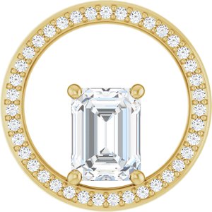 10K Yellow Gold 8x6 mm Emerald Pendant Mounting