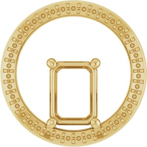 10K Yellow Gold 8x6 mm Emerald Pendant Mounting – image 2