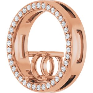 14K Rose Gold 6 mm Round 1/6 CTW Natural Diamond Semi-Set Pendant – image 4