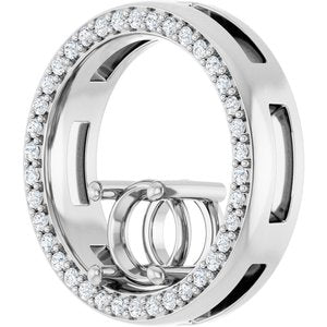 Platinum 6 mm Round 1/6 CTW Natural Diamond Semi-Set Pendant – image 4