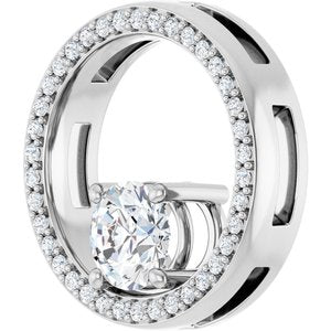 Platinum 6 mm Round 1/4 CTW Lab-Grown Diamond Semi-Set Pendant – image 3