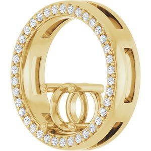 14K Yellow Gold 6 mm Round 1/6 CTW Natural Diamond Semi-Set Pendant – image 4