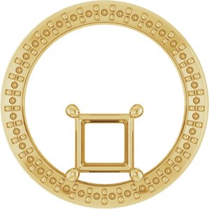 18K Yellow Gold 5x5 mm Square Pendant Mounting – image 2