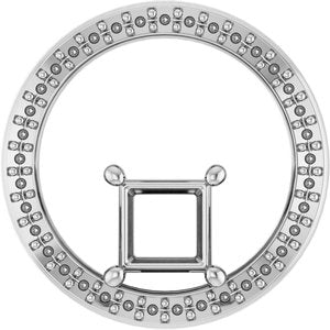 14K White Gold 5x5 mm Square Pendant Mounting – image 2
