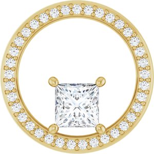 14K Yellow Gold 5x5 mm Square Pendant Mounting
