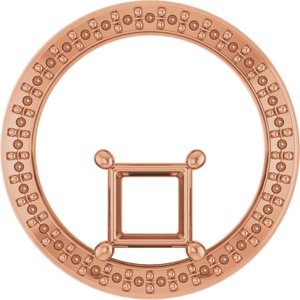 18K Rose Gold 5x5 mm Square Pendant Mounting – image 2