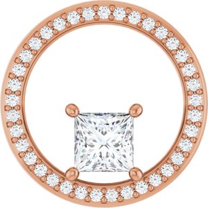 18K Rose Gold 5x5 mm Square Pendant Mounting