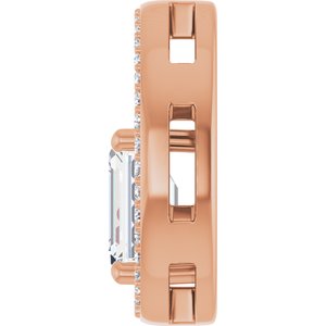 10K Rose Gold 8x6 mm Emerald Pendant Mounting – image 5