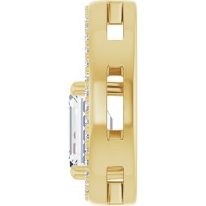 10K Yellow Gold 8x6 mm Emerald Pendant Mounting – image 5