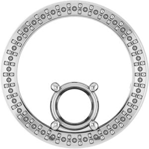 10K White Gold 6 mm Round Pendant Mounting – image 2