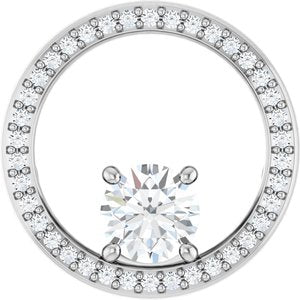 Platinum 6 mm Round 1/4 CTW Lab-Grown Diamond Semi-Set Pendant