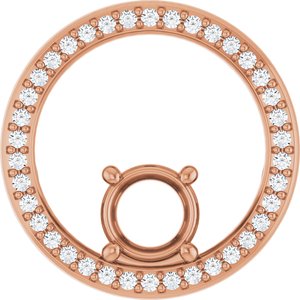14K Rose Gold 6 mm Round 1/4 CTW Lab-Grown Diamond Semi-Set Pendant – image 2