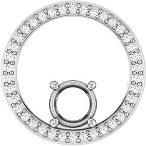 Sterling Silver 6 mm Round 1/6 CTW Natural Diamond Semi-Set Pendant – image 2