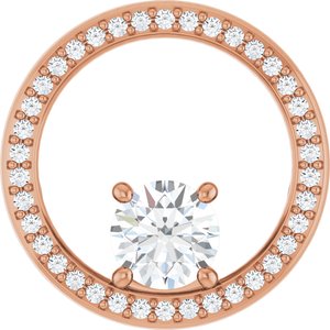 14K Rose Gold 6 mm Round 1/6 CTW Natural Diamond Semi-Set Pendant