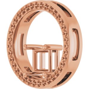 18K Rose Gold 5x5 mm Square Pendant Mounting – image 4
