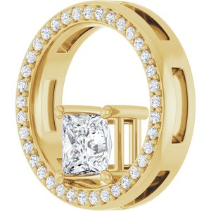 18K Yellow Gold 5x5 mm Square Pendant Mounting – image 3