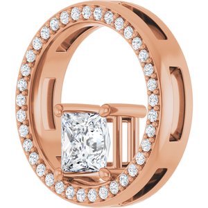 18K Rose Gold 5x5 mm Square Pendant Mounting – image 3