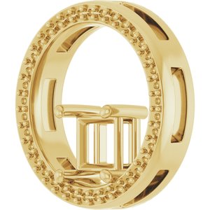 14K Yellow Gold 5x5 mm Square Pendant Mounting – image 4