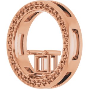 10K Rose Gold 4x4 mm Square Pendant Mounting – image 4