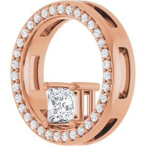 10K Rose Gold 4x4 mm Square Pendant Mounting – image 3