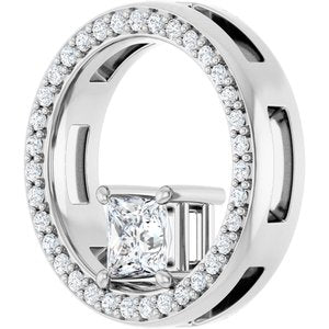 14K X1 White Gold 4x4 mm Square Pendant Mounting – image 3