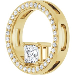 14K Yellow Gold 4x4 mm Square Pendant Mounting – image 3