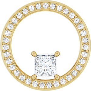 10K Yellow Gold 4x4 mm Square Pendant Mounting