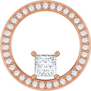 18K Rose Gold 4x4 mm Square Pendant Mounting
