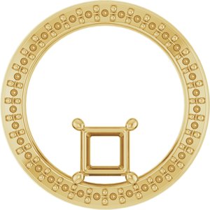 14K Yellow Gold 4x4 mm Square Pendant Mounting – image 2