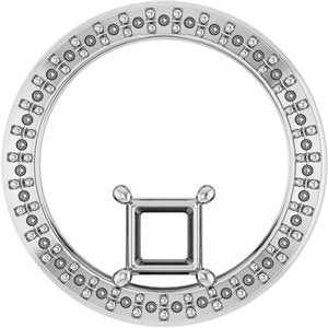 14K X1 White Gold 4x4 mm Square Pendant Mounting – image 2