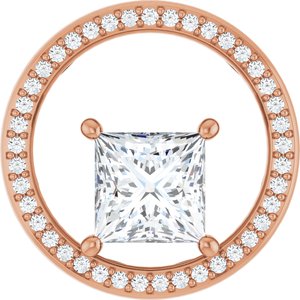 14K Rose Gold 7x7 mm Square Pendant Mounting