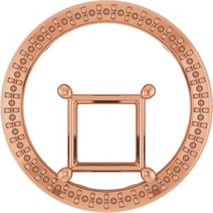 18K Rose Gold 7x7 mm Square Pendant Mounting – image 2