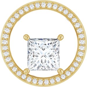 14K Yellow Gold 7x7 mm Square Pendant Mounting