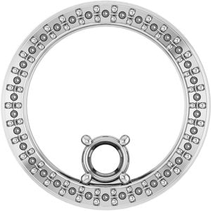 10K White Gold 3.75 mm Round Pendant Mounting – image 2