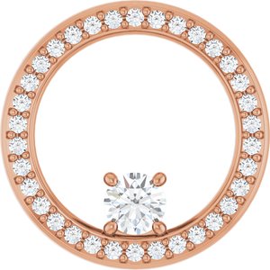 10K Rose Gold 3.75 mm Round Pendant Mounting