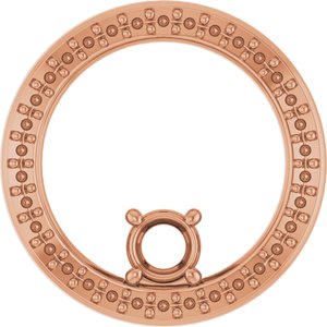 14K Rose Gold 3.75 mm Round Pendant Mounting – image 2