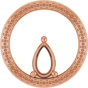 10K Rose Gold 8x5 mm Pear Pendant Mounting – image 2